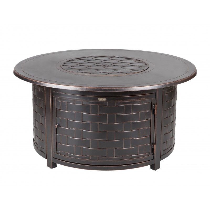 Fire Sense Perissa Woven Round Cast Aluminum LPG Fire Pit (62208)