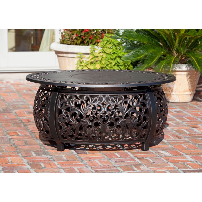 Fire Sense Toulon Oval Cast Aluminum LPG Fire Pit (62198)