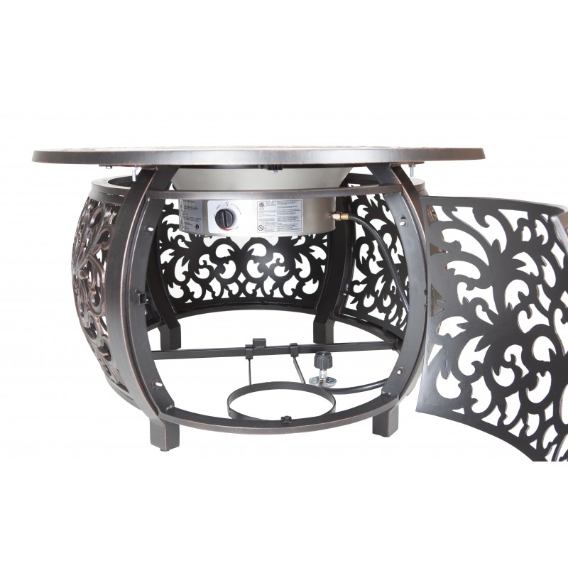 Fire Sense Toulon Oval Cast Aluminum LPG Fire Pit (62198)