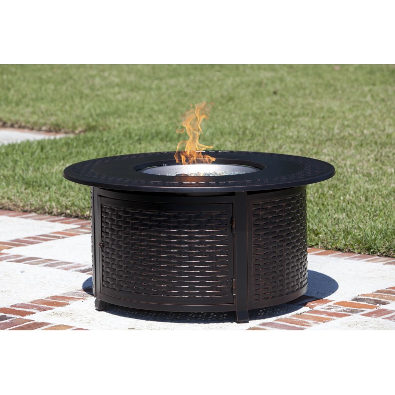 Fire Sense Bellante Woven Cast Aluminum LPG Fire Pit (62195)