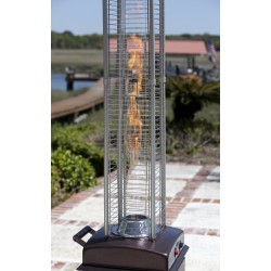 Fire Sense Hammered Bronze Finish Square Flame Patio Heater (62224)