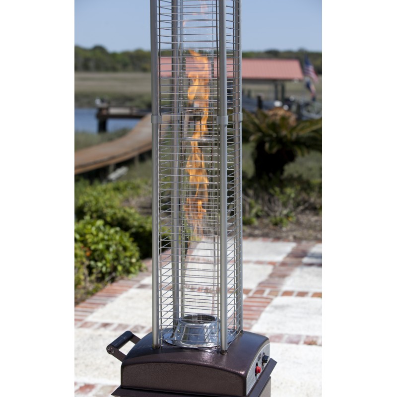 Fire Sense Hammered Bronze Finish Square Flame Patio Heater (62224)