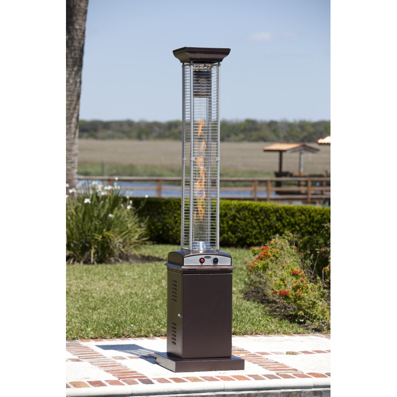 Fire Sense Hammered Bronze Finish Square Flame Patio Heater (62224)