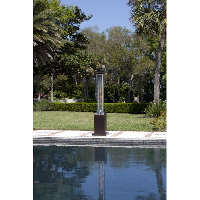 Fire Sense Hammered Bronze Finish Square Flame Patio Heater (62224)