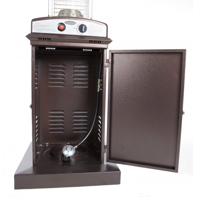 Fire Sense Hammered Bronze Finish Square Flame Patio Heater (62224)