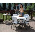 Lifetime 46 in. Commercial Round Plastic Folding Table 4 Pack (White) 42960