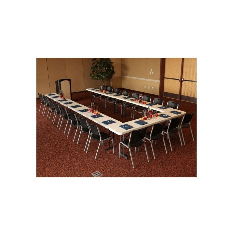 Lifetime Commercial Folding 8 ft Seminar Table 5 Pack (White Granite) 580177