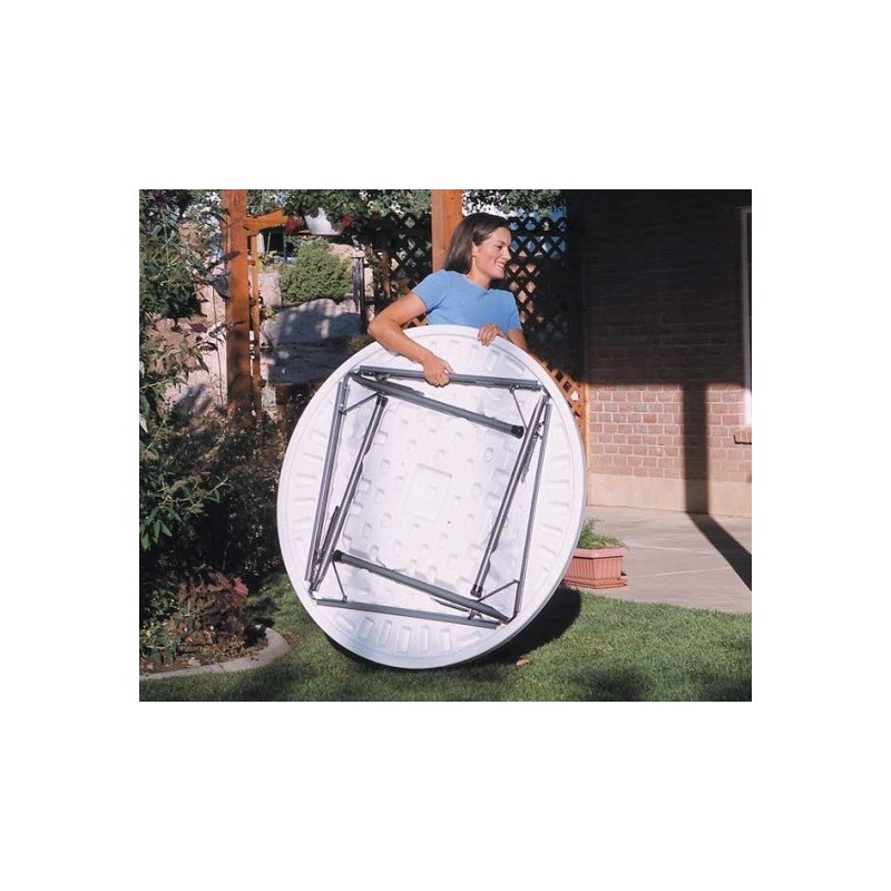 Lifetime 46 in. Commercial Round Plastic Folding Table 12 Pack (White) 2960