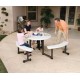 Lifetime 44 in. Round Picnic Table with 3 Swing-Out Benches 8 Pack (Almond) 2127