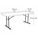 Lifetime 6 ft. Professional Grade Folding Table 18 Pack (Almond) 280249