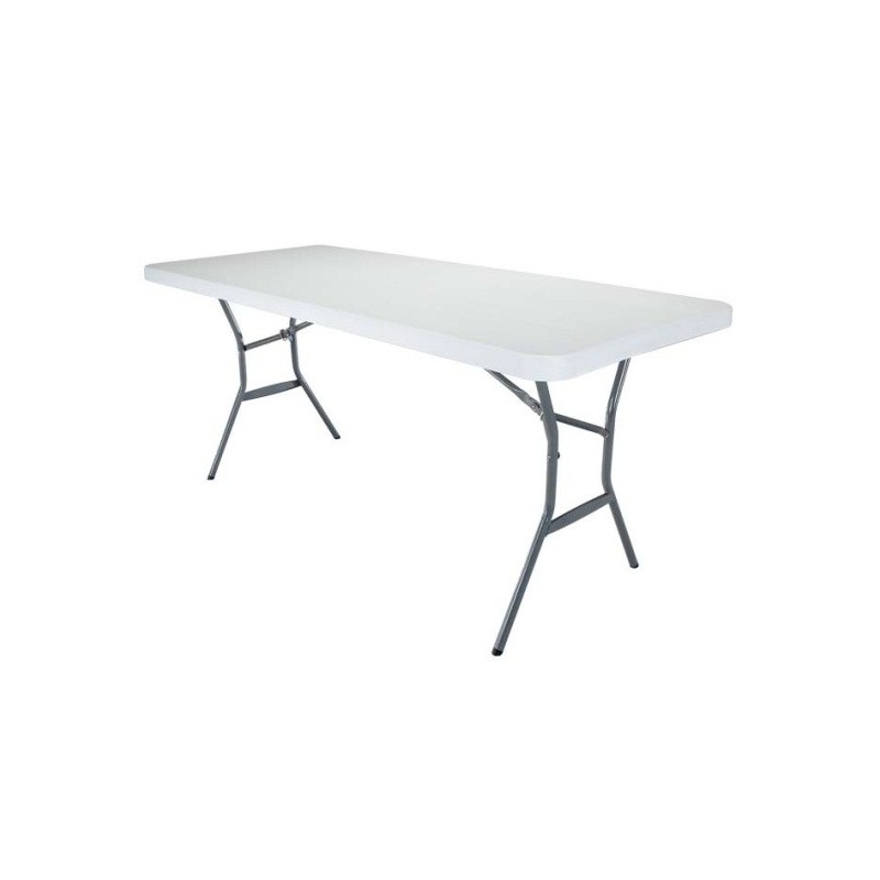 Lifetime 6 ft. Light Commercial Fold-In-Half Table with Handle 14 Pack (Pearl White) 5011