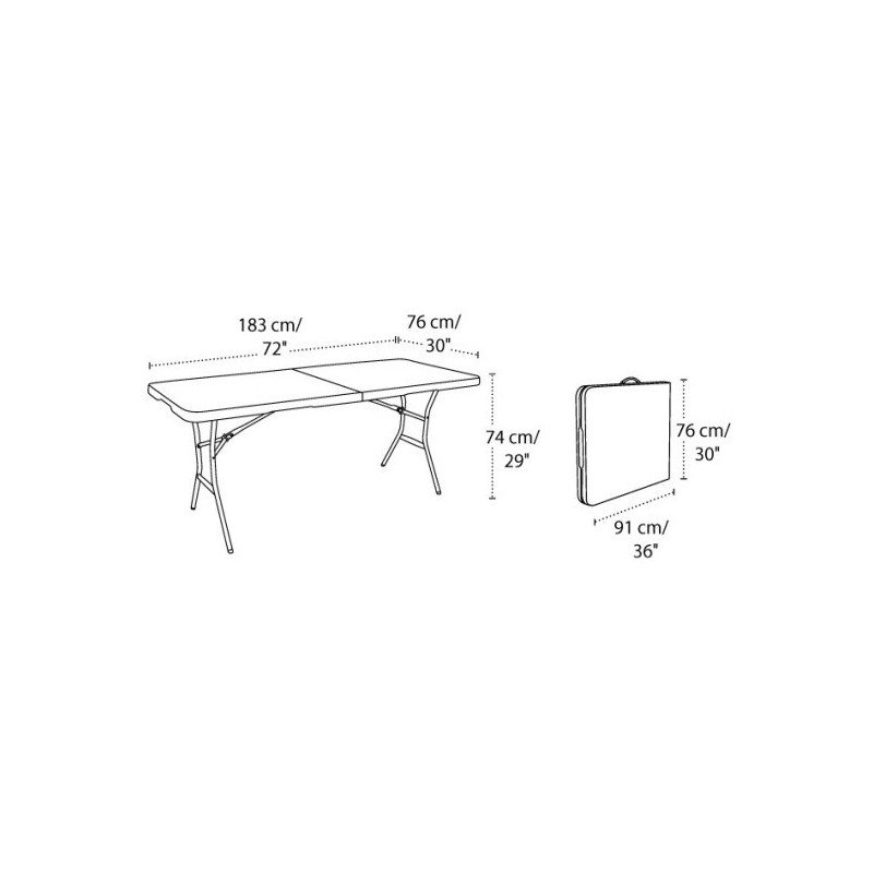 Lifetime 6 ft. Light Commercial Fold-In-Half Table with Handle 14 Pack (Pearl White) 5011