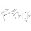 Lifetime 6 ft. Light Commercial Fold-In-Half Table with Handle 14 Pack (Pearl White) 5011