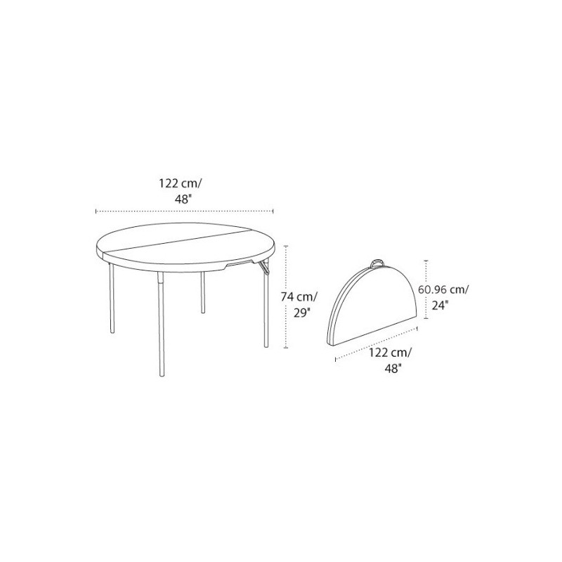 Lifetime 48 in. Light Commercial Round Fold-In-Half Plastic Table with Handle 10 Pack (White) 80064 Lifetime 48 in. Light Commercial Round Fold-In-Half Plastic Table with Handle 10 Pack (White) 80064