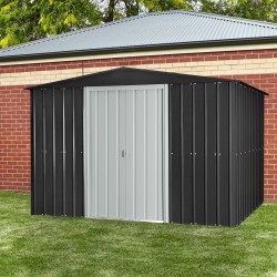 globel 10'x 8' gable roof metal storage shed - steel gray