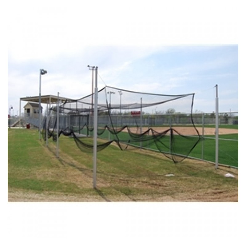 Gared Outdoor Batting Cage Net, 12' W x 12' H x 55' L, Multi-Sport, 3/4" Black Mesh (4086)