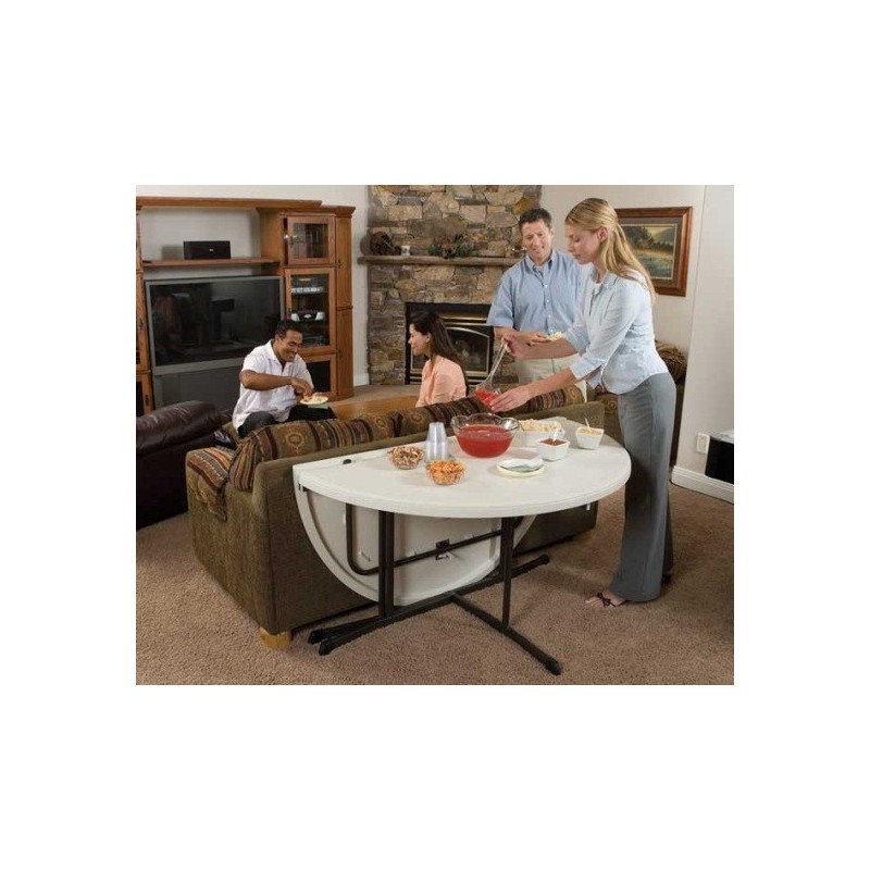 Lifetime 60 in. Commercial Round Fold-In-Half Table 7 Pack (White)