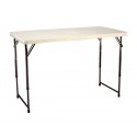 Lifetime 4 ft. Light Commercial Adjustable Height Fold-In-Half Table with Handle 24 Pack (Almond) 4429