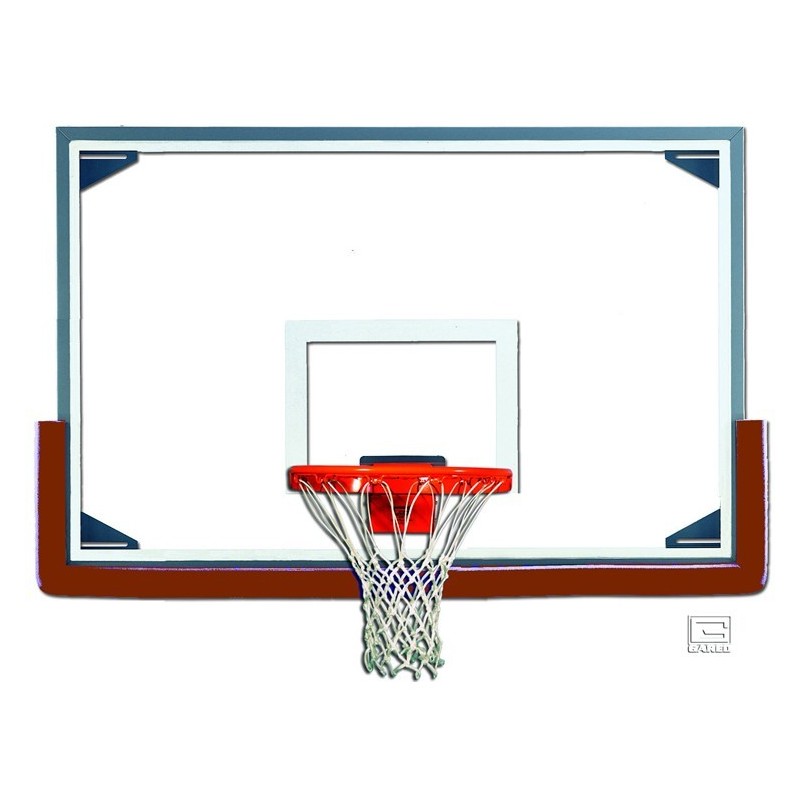 Gared 48” x 72” Tall Glass Backboard with Steel Frame (RG)