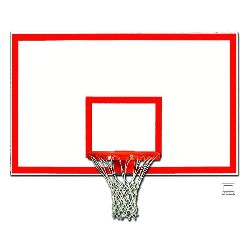Gared 42” x 72” Fiberglass Rectangular Backboard with Orange Target & Border (1342B)