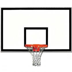 Gared 42” x 72” Fiberglass Rectangular Backboard with Black Target & Border (1342B-BLK)