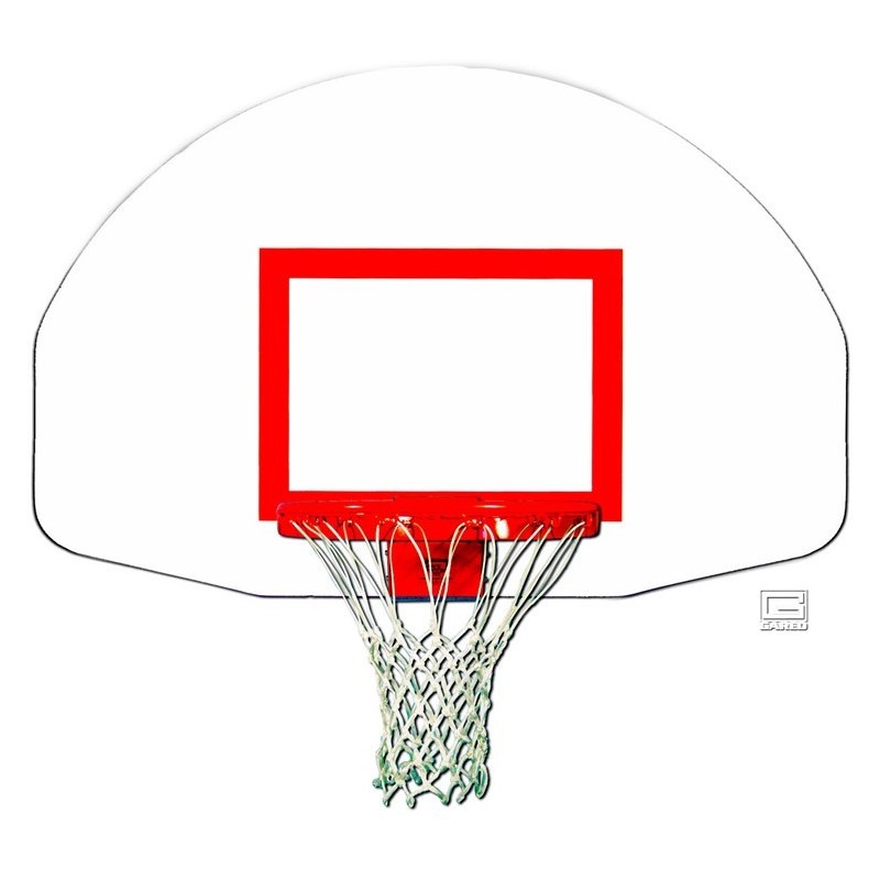 Gared 35” x 54” Front Mount Steel Fan-Shape Backboard with Target (1245T)