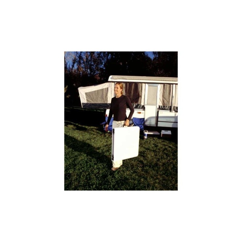 Lifetime 4 ft. Light Commercial Adjustable Height Fold-In-Half Table with Handle 24 Pack (Almond) 4429