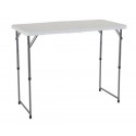 Lifetime 4 ft. Light Commercial Adjustable Height Fold-In-Half Table with Handle 24 Pack (White) 4435