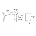 Lifetime 4 ft. Light Commercial Adjustable Height Fold-In-Half Table with Handle 24 Pack (White) 4435