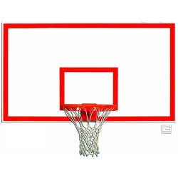 Gared 42” x 72” Wood Rectangular Backboard with Target & Border (1442B)