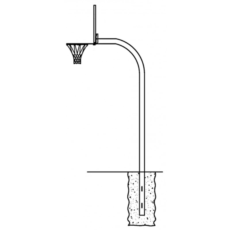 Gared 3-1/2" O.D. Unbraced Rear Mount Gooseneck Post, 3' Extension (GNA35R)