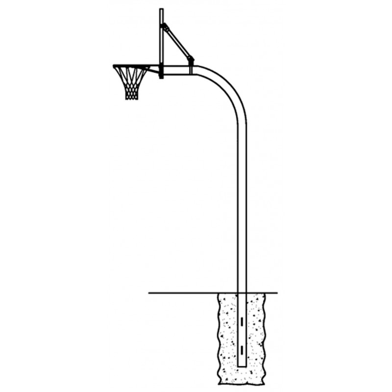 Gared 3-1/2" O.D. Front Mount Gooseneck Post with Braces, 3' Extension (GN35)