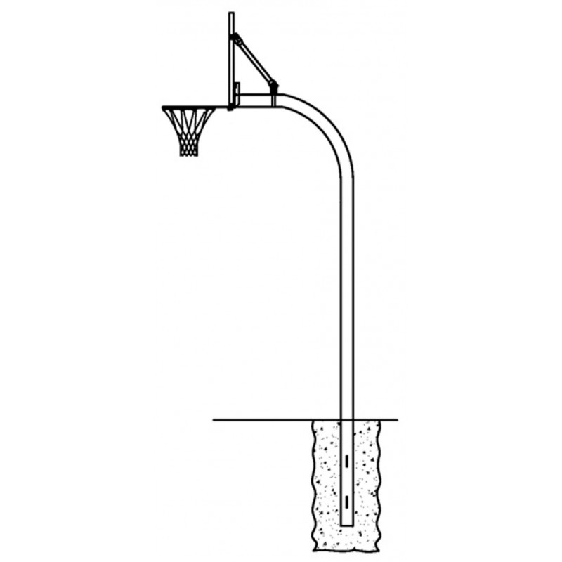 Gared 3-1/2" O.D. Rear Mount Gooseneck Post with Braces, 3' Extension (GN35R)