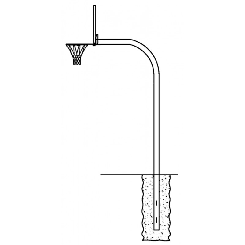 Gared 4-1/2" O.D. Unbraced Rear Mount Gooseneck Post, 4' Extension (GNA45R)