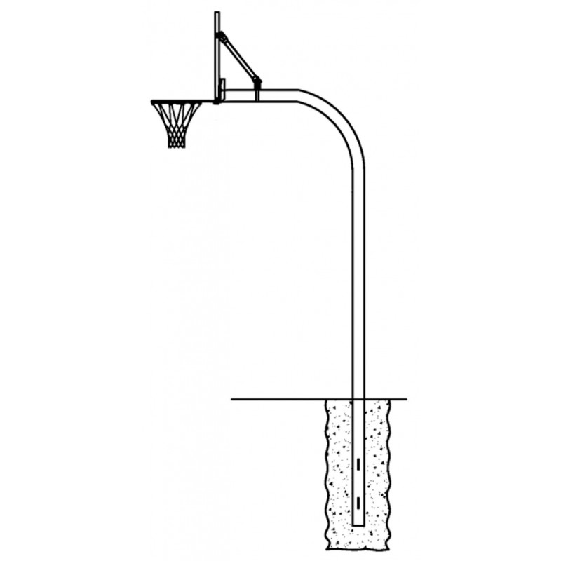 Gared 4-1/2" O.D. Rear Mount Gooseneck Post with Braces, 4' Extension (GN45R)