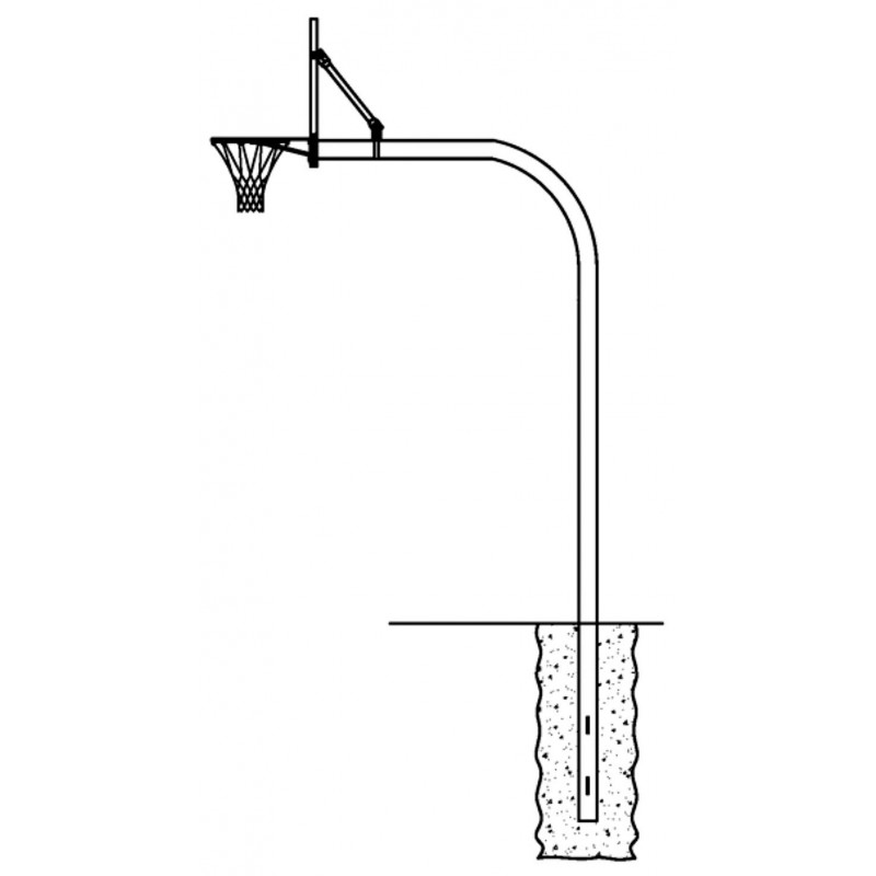 Gared 4-1/2" O.D. Rear Mount Gooseneck Post with Braces, 5' Extension (GN45-5R)