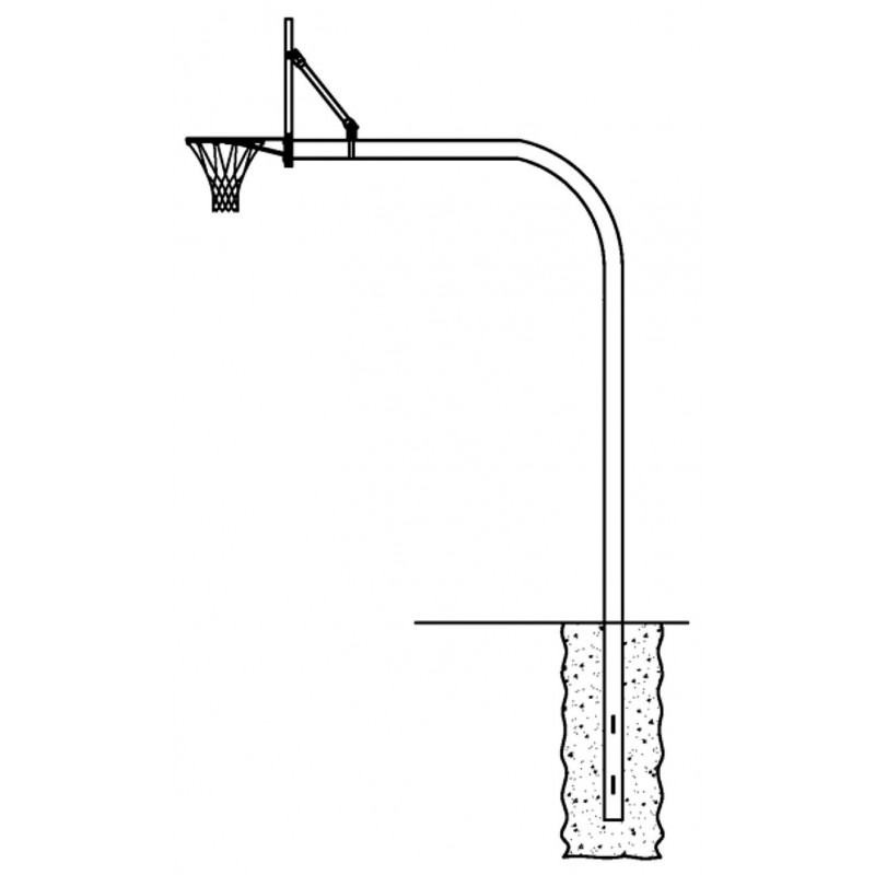 Gared 5-9/16" O.D. Rear Mount Gooseneck Post with Braces, 6' Extension (GN60R)