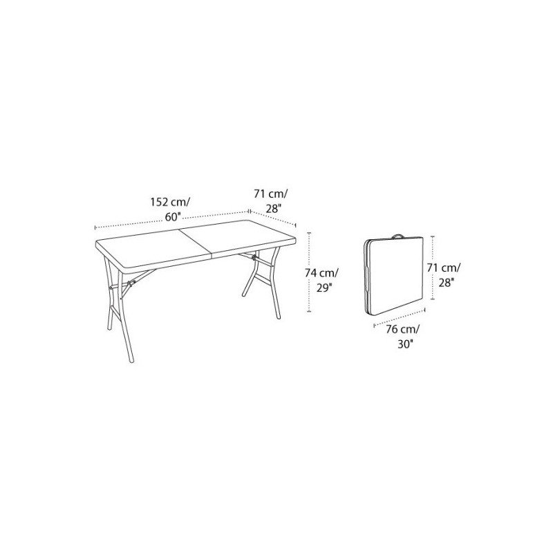 Lifetime 5 ft. Light Commercial Fold-In-Half Tables with Handle 14 Pack (White) 4534