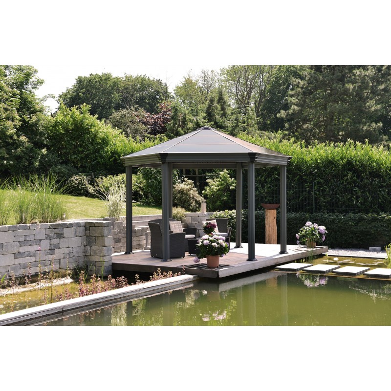 Palram - Canopia 14x12 Roma Garden Gazebo - Gray (HG9180)