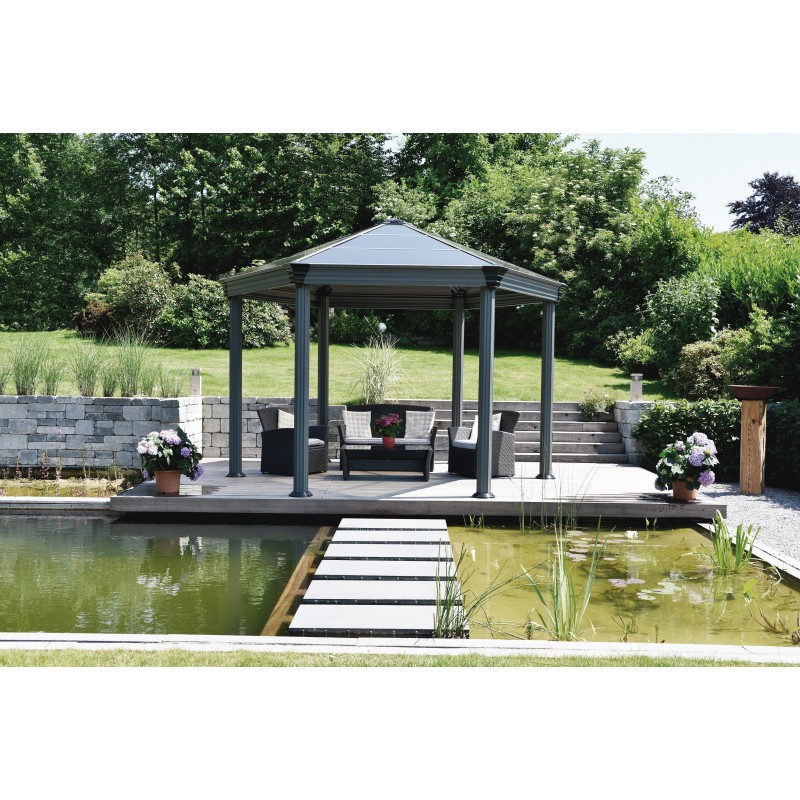 Palram - Canopia 14x12 Roma Garden Gazebo - Gray (HG9180)