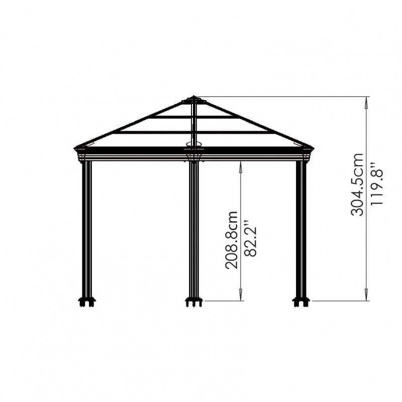 Palram - Canopia 14x12 Roma Garden Gazebo - Gray (HG9180)