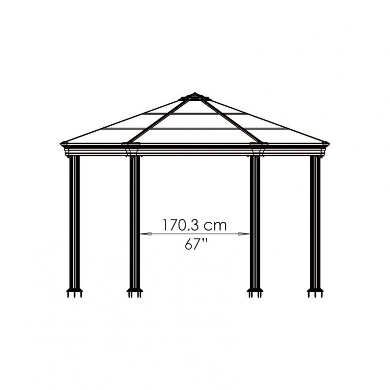 Palram - Canopia 14x12 Roma Garden Gazebo - Gray (HG9180)