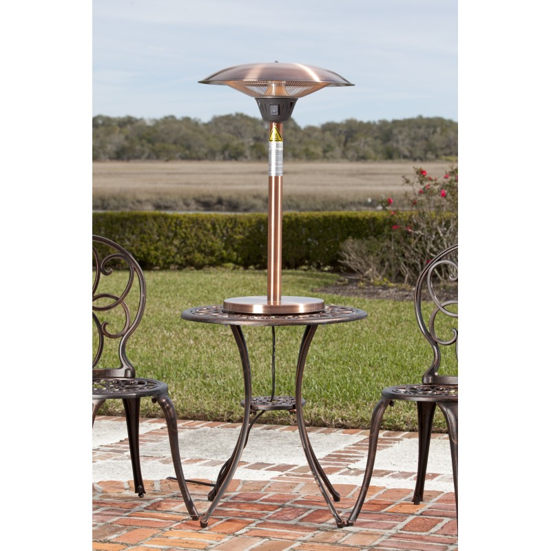 Fire Sense Cimarron Brushed Copper Table Halogen Patio Heater (62217)
