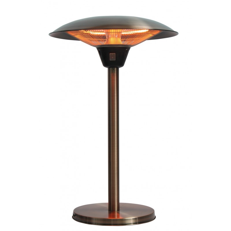 Fire Sense Cimarron Brushed Copper Table Top Halogen Patio Heater (62217)