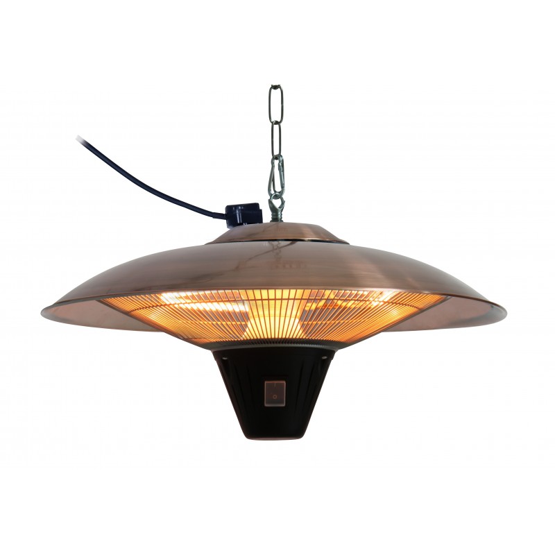 Fire Sense Gunnison Brushed Copper Hanging Halogen Patio Heater (62222)