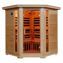 Blue Wave Heat Wave Tucson - Hemlock 4 Person FAR Infrared Sauna - Carbon Heaters - Corner Unit (SA2420DX)