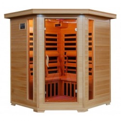 Tucson - Hemlock 4 Person FAR Infrared Sauna - Carbon Heaters - Corner Unit