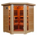 Tucson - Hemlock 4 Person FAR Infrared Sauna - Carbon Heaters - Corner Unit