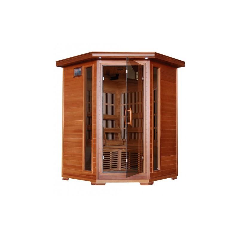 Hudson Bay - Cedar 3 Person FAR Infrared Sauna With Carbon Heaters - Corner Unit
