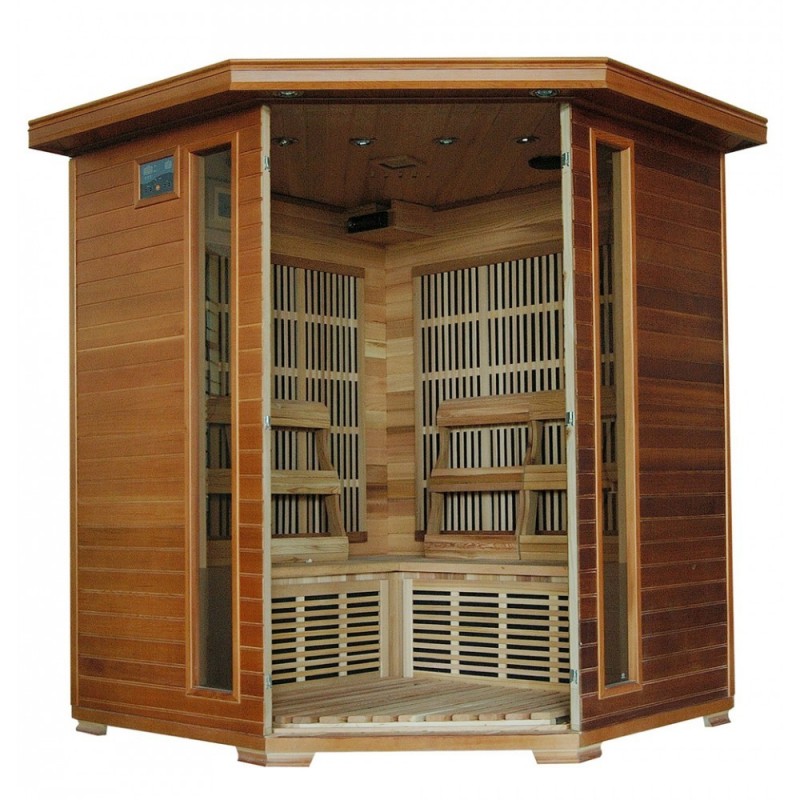 Whistler - Cedar 4 Person FAR Infrared Sauna With Carbon Heaters - Corner Unit